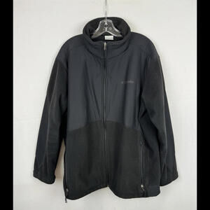 Columbia Windbreaker Fleece Zip Jacket Black Size XXL